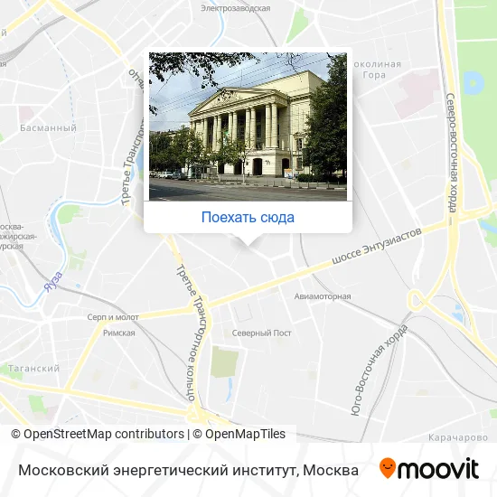 Карта Московский энергетический институт