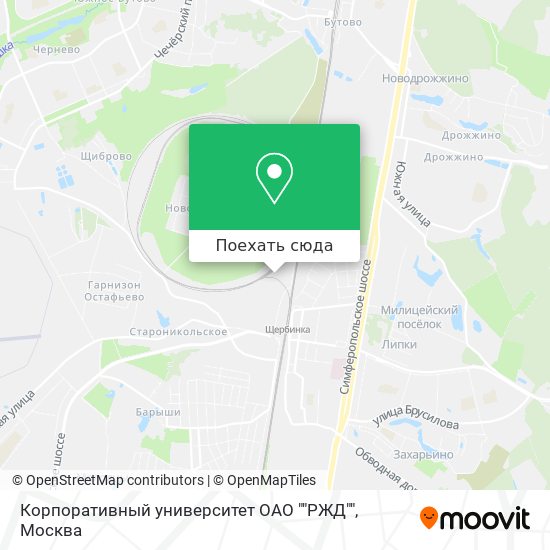 Карта Корпоративный университет ОАО ""РЖД""
