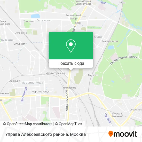 Карта Управа Алексеевского района