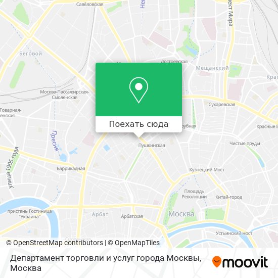 Карта Департамент торговли и услуг города Москвы