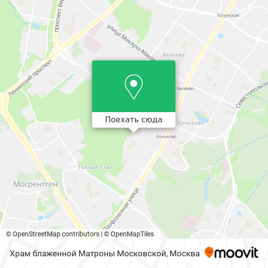 Карта Храм блаженной Матроны Московской