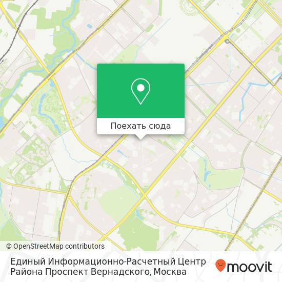 Карта Единый Информационно-Расчетный Центр Района Проспект Вернадского