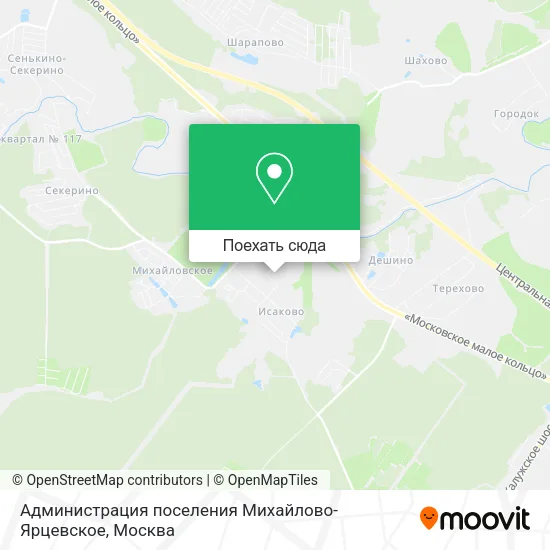Карта Администрация поселения Михайлово-Ярцевское