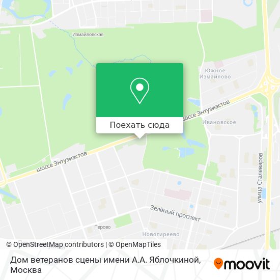Карта Дом ветеранов сцены имени А.А. Яблочкиной