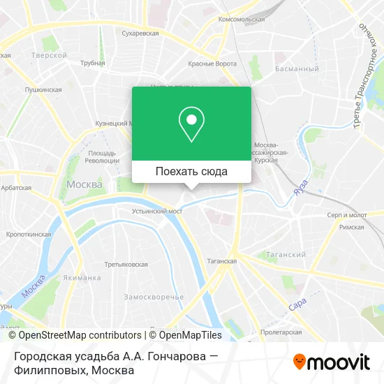 Карта Городская усадьба А.А. Гончарова — Филипповых