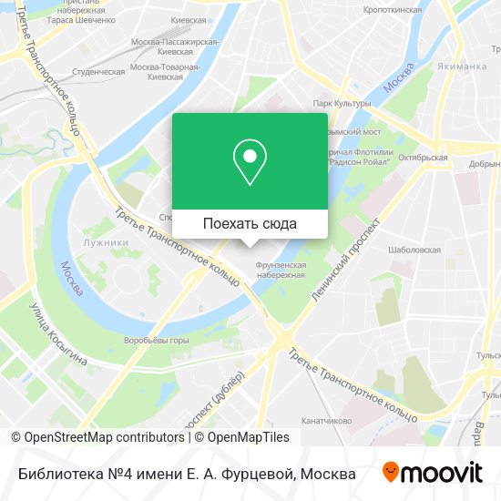Карта Библиотека №4 имени Е. А. Фурцевой