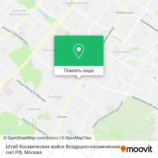Карта Штаб Космических войск Воздушно-космических сил РФ