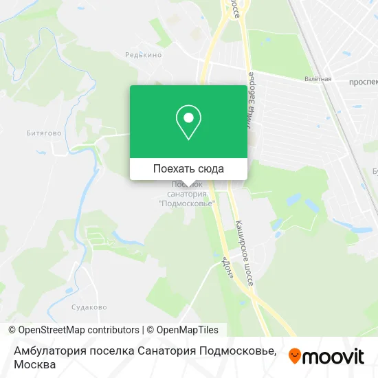 Карта Амбулатория поселка Санатория Подмосковье