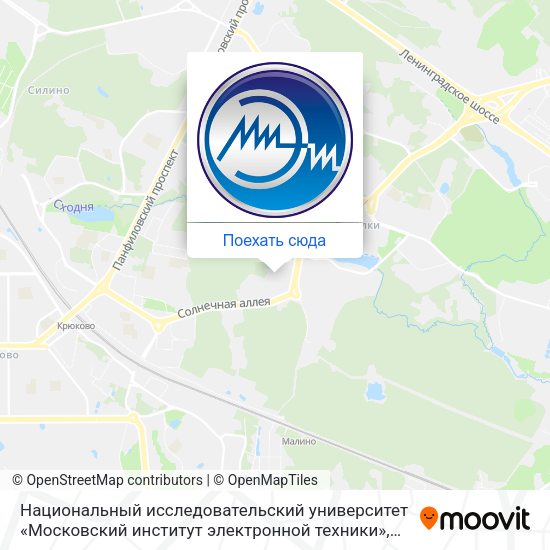 Карта Национальный исследовательский университет «Московский институт электронной техники»