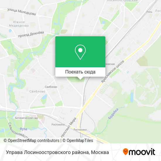 Карта Управа Лосиноостровского района