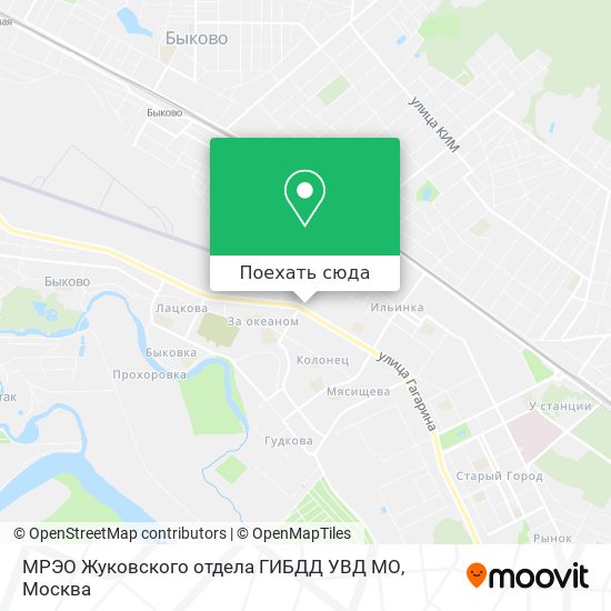 Карта МРЭО Жуковского отдела ГИБДД УВД МО