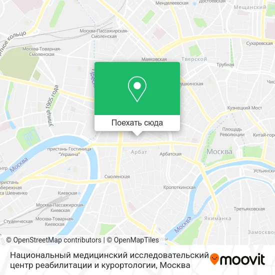 Карта Национальный медицинский исследовательский центр реабилитации и курортологии