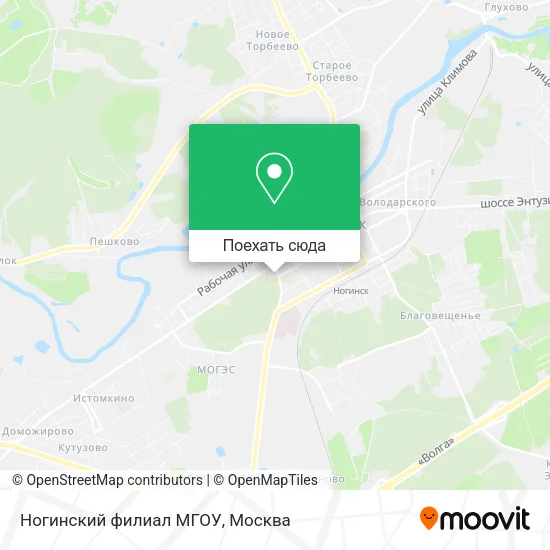 Карта Ногинский филиал МГОУ