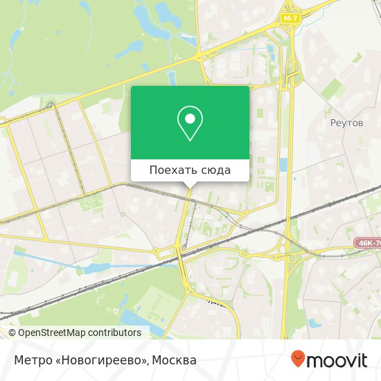 Карта Метро «Новогиреево»