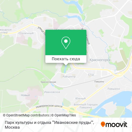 Карта Парк культуры и отдыха ""Ивановские пруды""