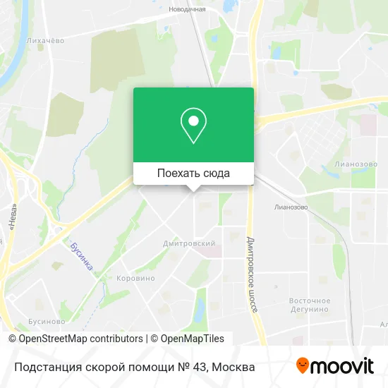 Карта Подстанция скорой помощи № 43