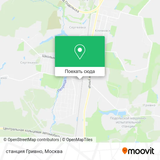 Карта станция Гривно