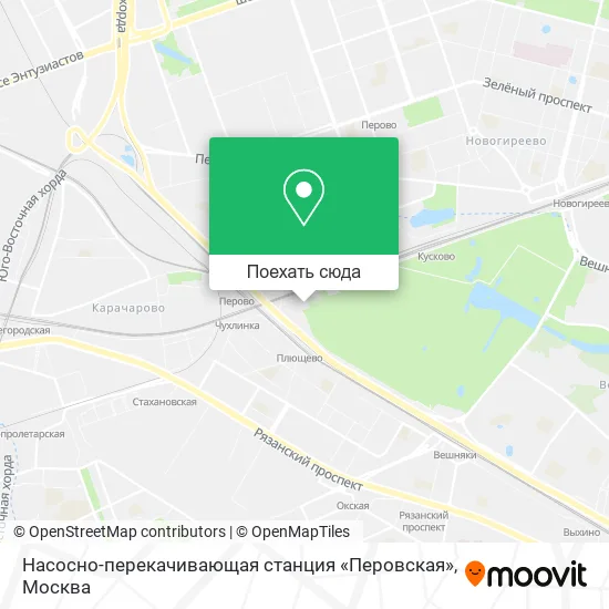 Карта Насосно-перекачивающая станция «Перовская»