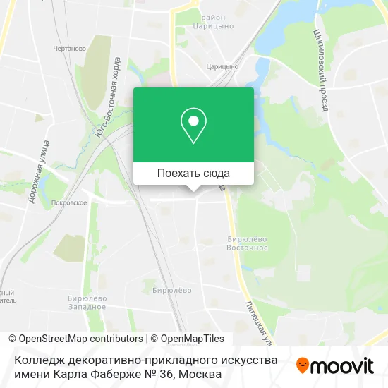 Карта Колледж декоративно-прикладного искусства имени Карла Фаберже № 36