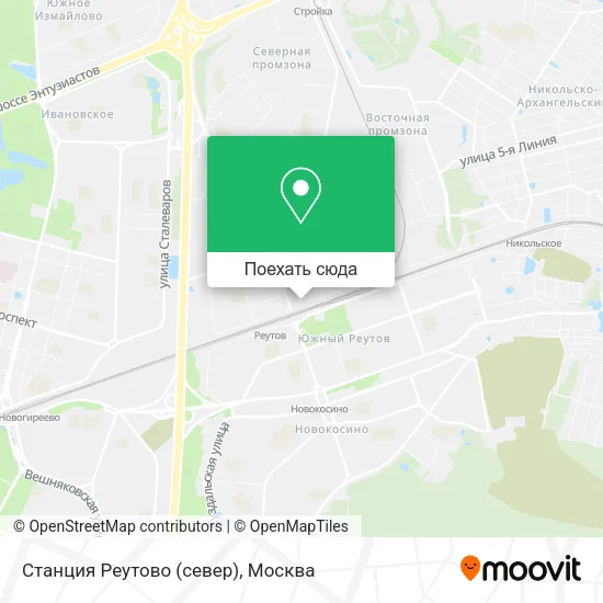 Карта Станция Реутово (север)
