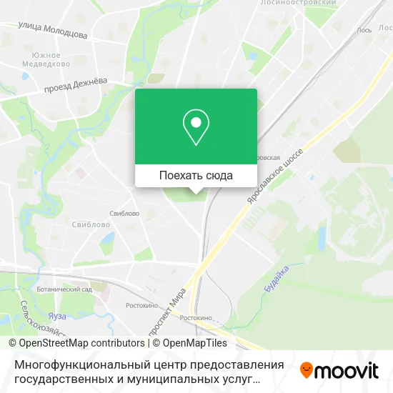Карта Многофункциональный центр предоставления государственных и муниципальных услуг Бабушкинского района