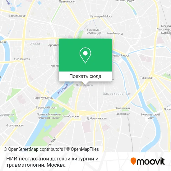 Карта НИИ неотложной детской хирургии и травматологии