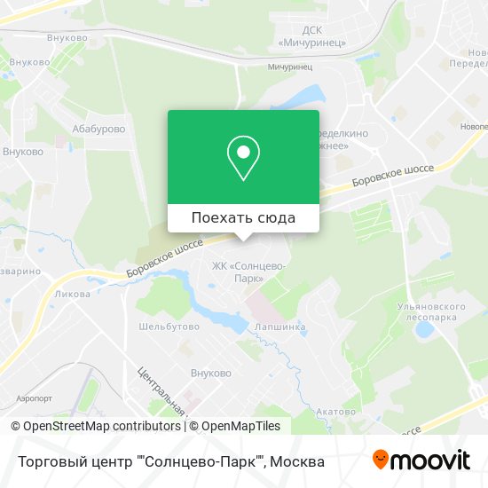 Карта Торговый центр ""Солнцево-Парк""