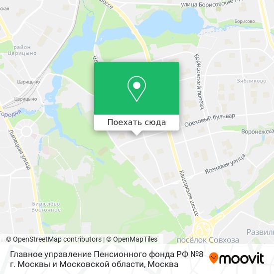 Карта Главное управление Пенсионного фонда РФ №8 г. Москвы и Московской области