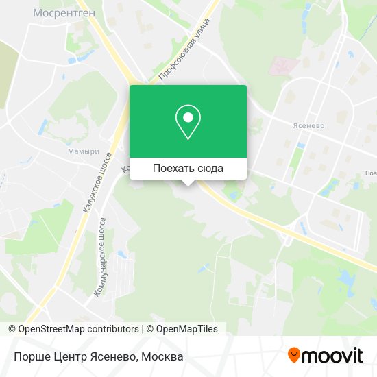 Карта Порше Центр Ясенево