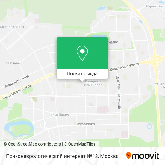 Карта Психоневрологический интернат №12