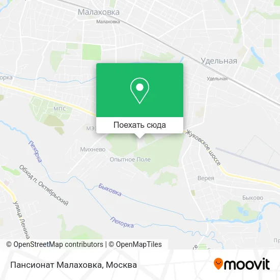 Карта Пансионат Малаховка