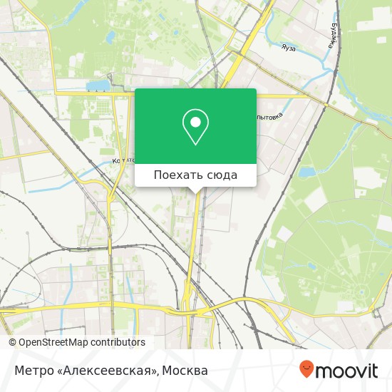 Карта Метро «Алексеевская»
