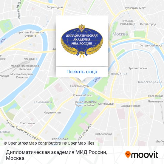 Карта Дипломатическая академия МИД России