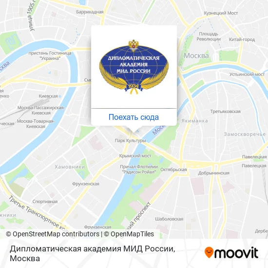 Карта Дипломатическая академия МИД России