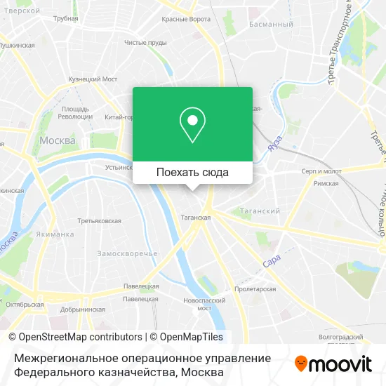 Карта Межрегиональное операционное управление Федерального казначейства