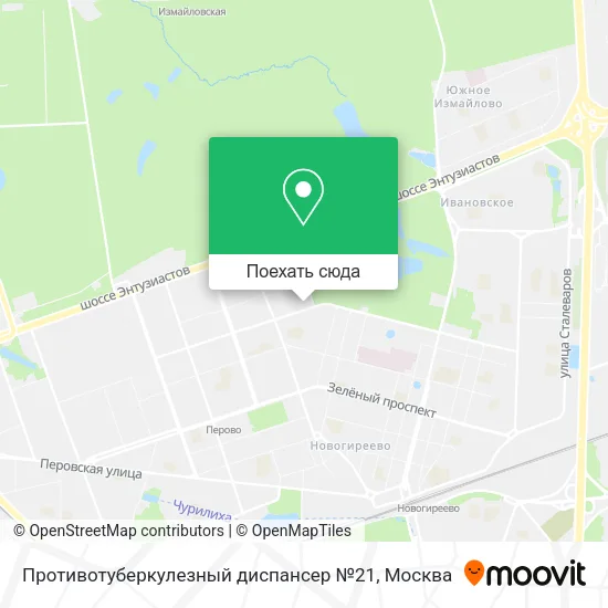 Карта Противотуберкулезный диспансер №21
