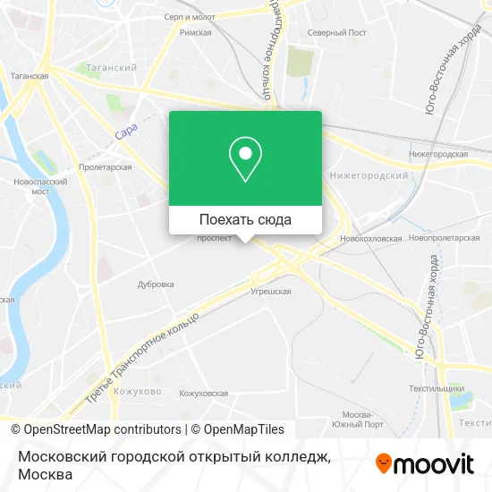 Карта Московский городской открытый колледж