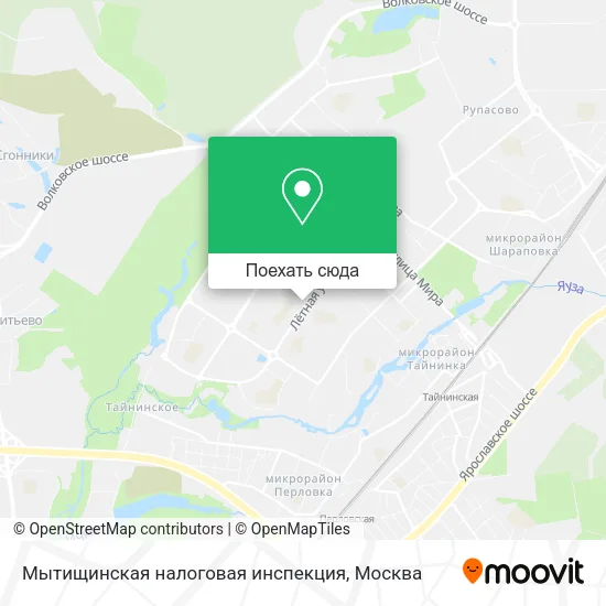 Карта Мытищинская налоговая инспекция