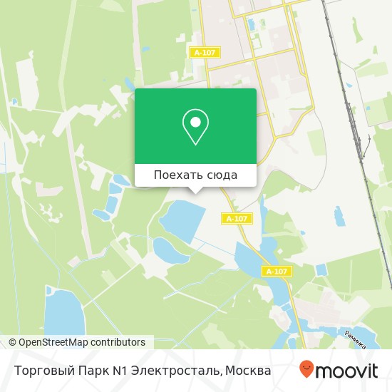 Карта Торговый Парк N1 Электросталь