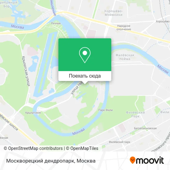 Карта Москворецкий дендропарк