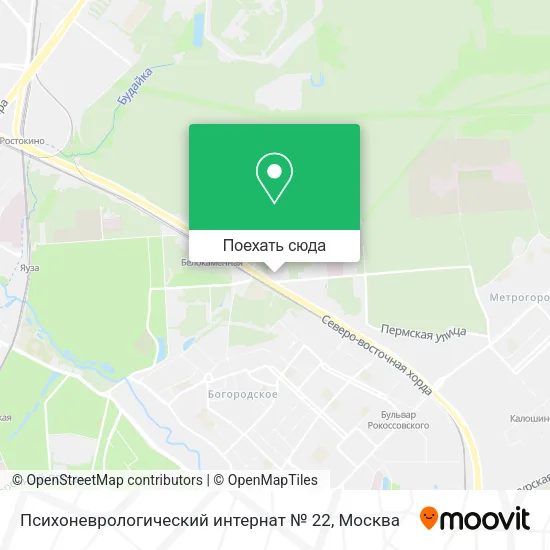 Карта Психоневрологический интернат № 22
