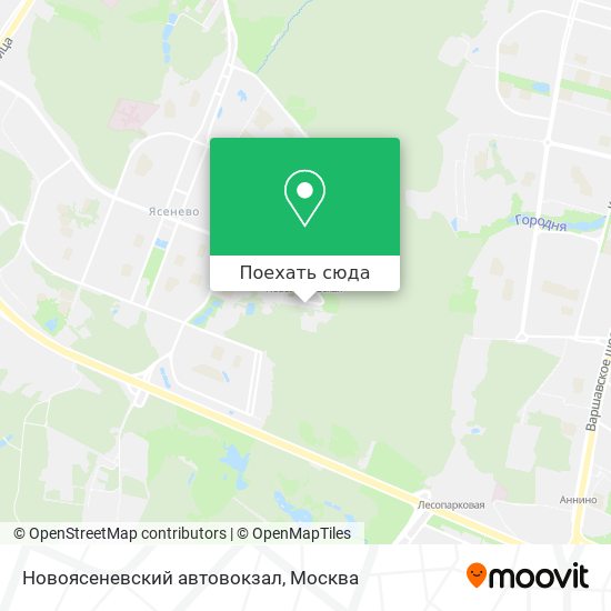 Карта Новоясеневский автовокзал