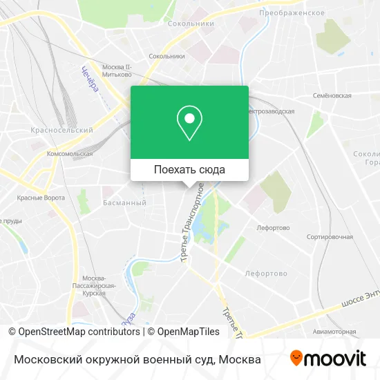 Карта Московский окружной военный суд