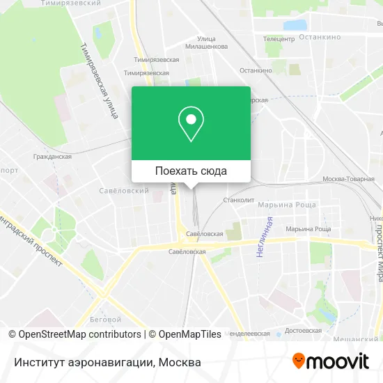 Карта Институт аэронавигации