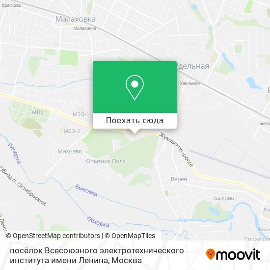 Карта посёлок Всесоюзного электротехнического института имени Ленина