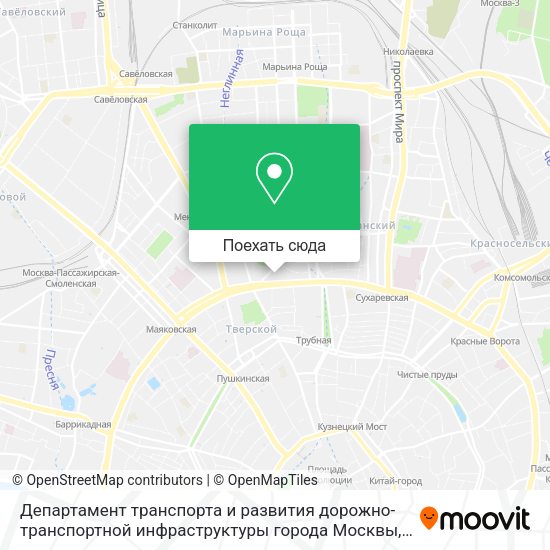 Карта Департамент транспорта и развития дорожно-транспортной инфраструктуры города Москвы