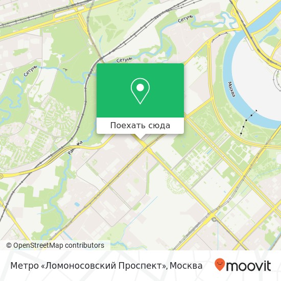 Карта Метро «Ломоносовский Проспект»