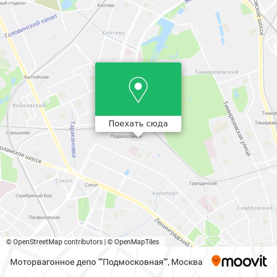 Карта Моторвагонное депо ""Подмосковная""