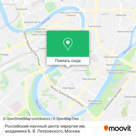 Карта Российский научный центр хирургии им. академика Б. В. Петровского