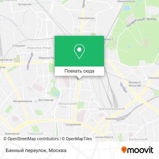 Карта Банный переулок